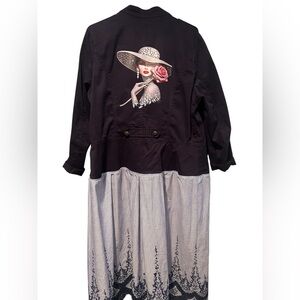 Dressbarn Navy and White Upcycled Duster